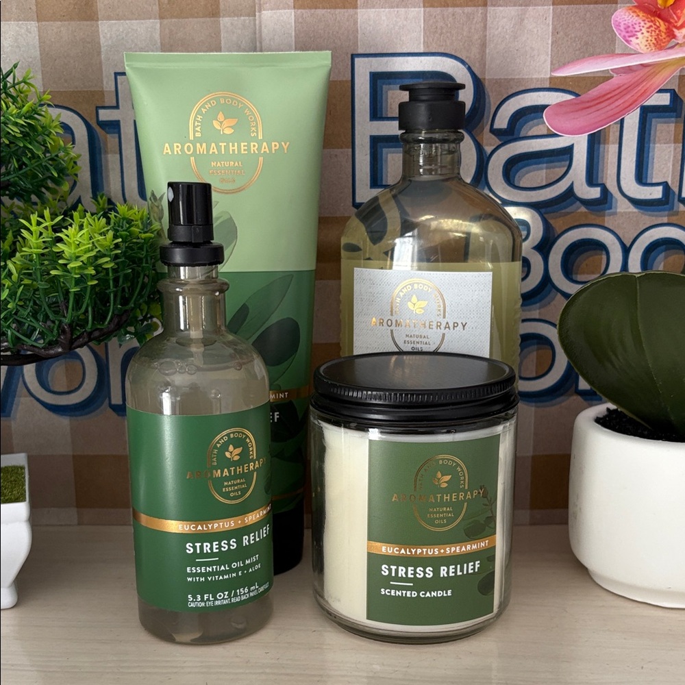 4 Pc Bath and Body Works Eucalyptus + Spearmint Bundle